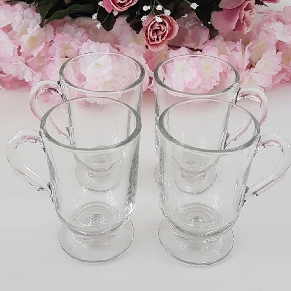 Vintage Libbey Clear Irish Coffee Glasses - Set of 4